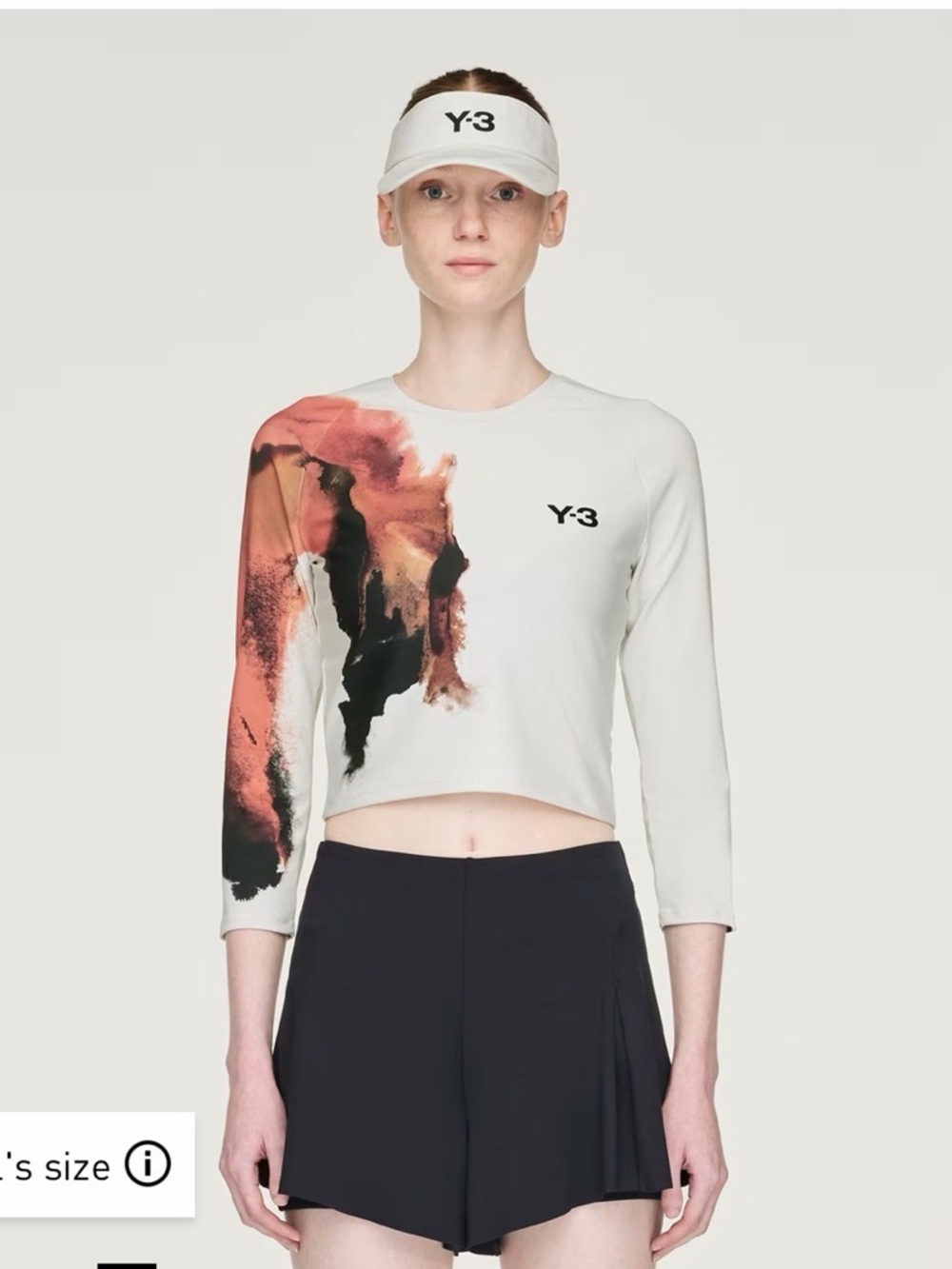 Y-3 Adidas x Y-3 Women’s Tennis Pro Cropped Long Sleeve Size Small - Picture 2 of 8